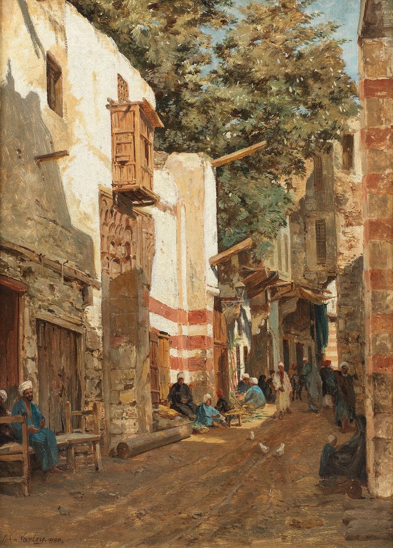 Calle de Sharouri, El Cairo, acuarela sobre papel de John Varley el Joven