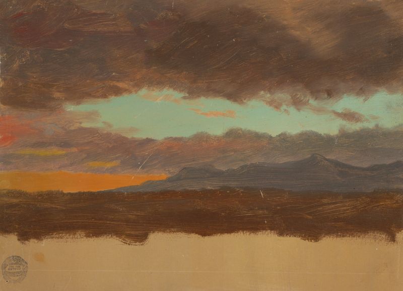 Sunset over Hudson Valley, pintura a óleo de Frederic Edwin Church