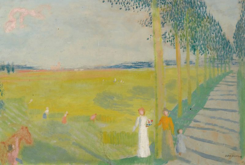 Paysage De Campagne by Maurice Denis, oil on canvas depicting a serene countryside landscape.