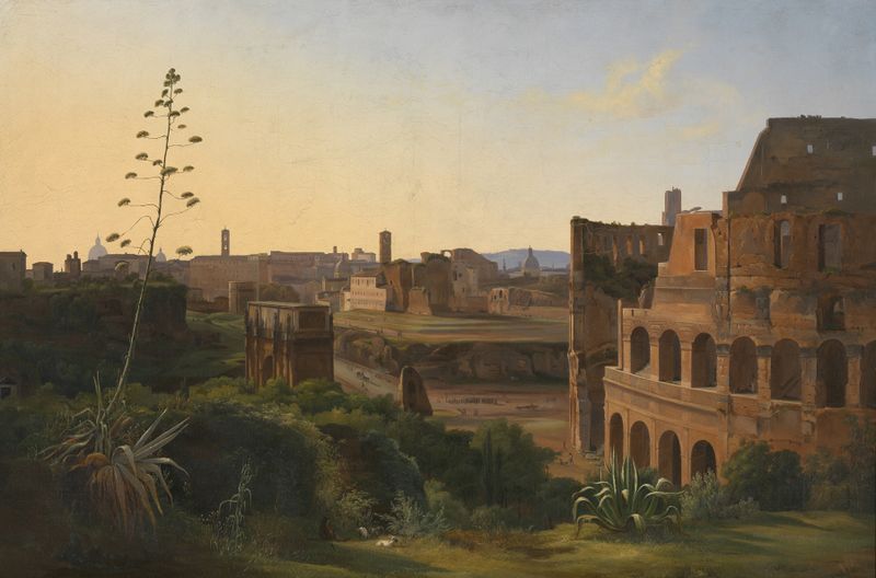 Vista del Coliseo en Roma, óleo sobre lienzo de Jodocus Sebastiaen van den Abeele