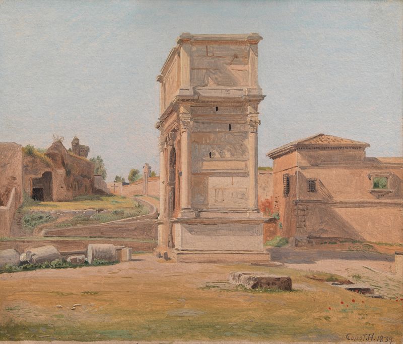 The Arch of Titus in Rome, oil on canvas by Constantin Hansen
