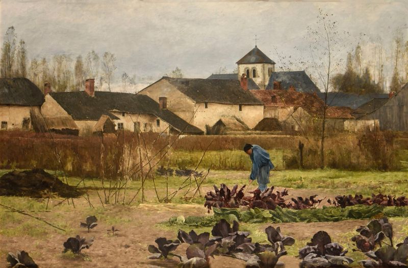 Autumn foliage in Jardinage d’automne by Émile Barau, oil on canvas