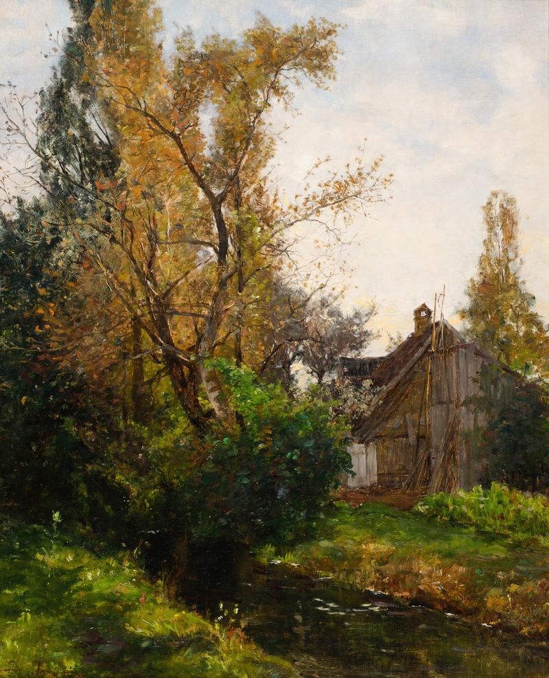 Paisagem com colinas e flores silvestres, óleo sobre tela de Bertha von Tarnoczy