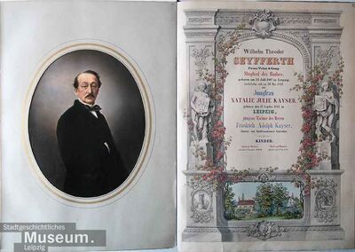 Retrato de Wilhelm Theodor Seyfferth em tinta sobre papel por F. Baumgarten