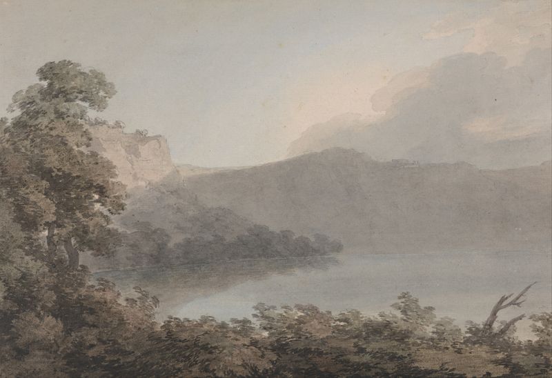 Lake of Vico landscape watercolor by John Robert Cozens