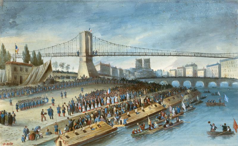 Bénédiction des insurgés de Juin 1848 de Nicolas Bazin, pintura a óleo mostrando soldados se preparando para uma jornada.