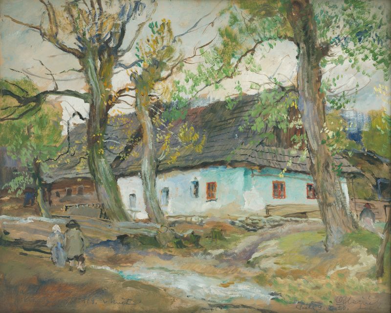 Krasňany by Oldřich Blažíček, an expressionist landscape artwork