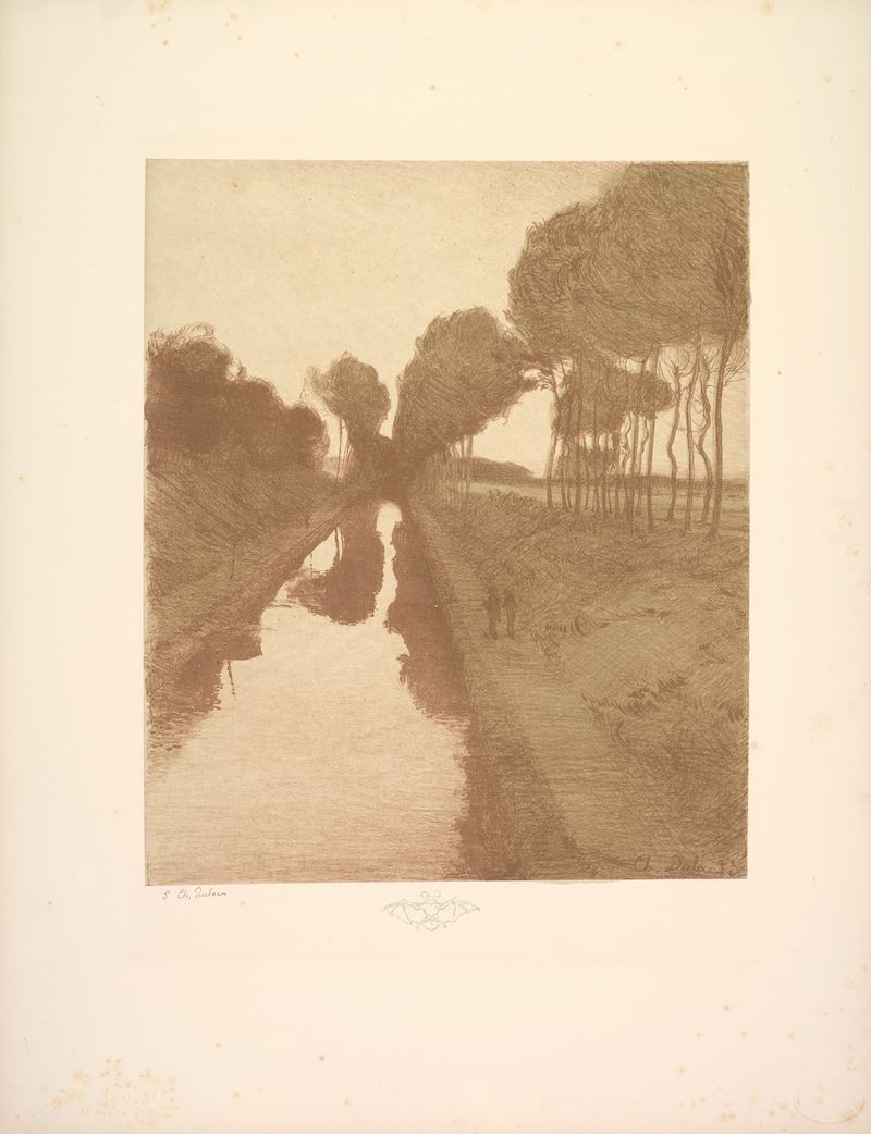 Landscape, Plate 3, Remarque, Bat by Charles Marie Dulac, impressionism, depicting a serene horizon with soft colors.