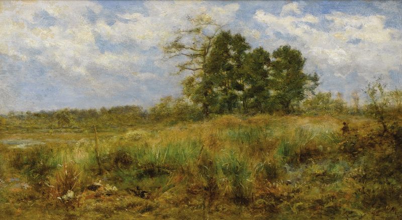 The Meadow Grass de James Crawford Thom, impressionismo, retrata grama verde e natureza.