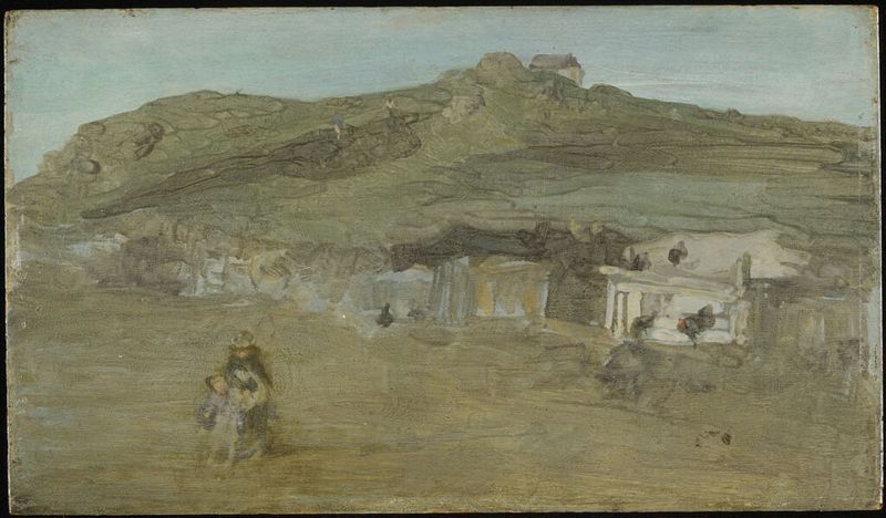 Ajaccio, Córsega de James Abbott McNeill Whistler, meio de madeira, representando uma cena marinha serena.