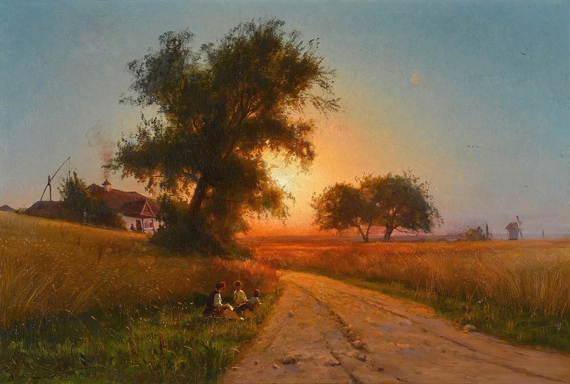 Landscape depicting a late summer evening by Iosif Evstafevich Krachkovsky