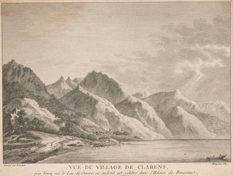 Paisaje del pueblo de Clarens de François Denis Née, medio desconocido
