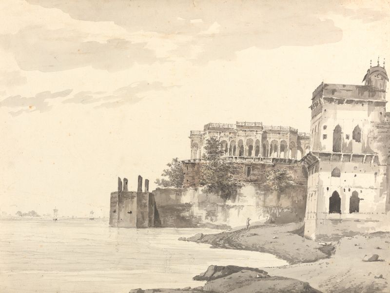 Architectural drawing in ink on paper by William Hodges
