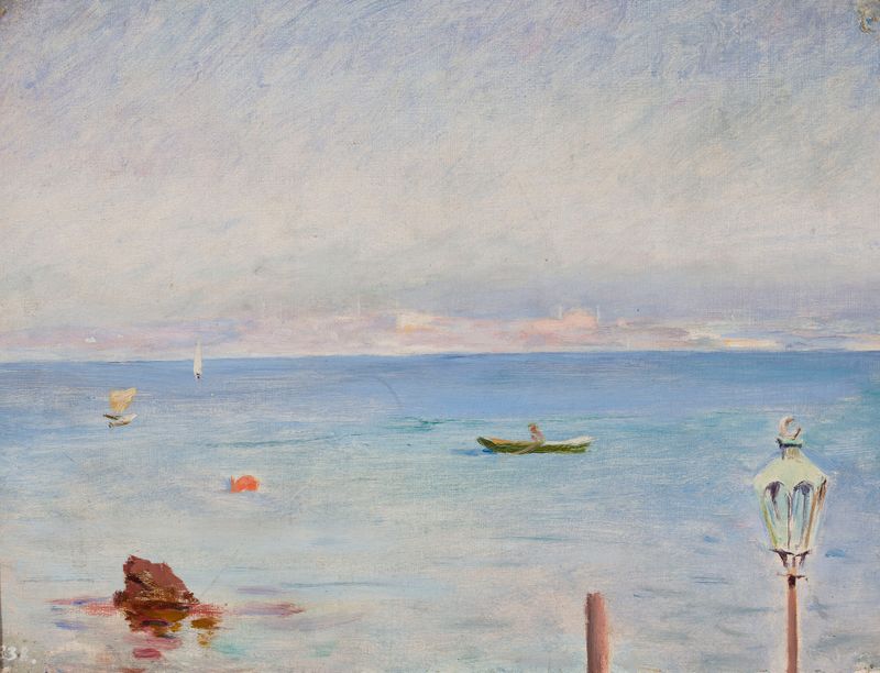 Pintura a óleo de Jan Ciągliński retratando o Bósforo com águas cintilantes e luz dourada.