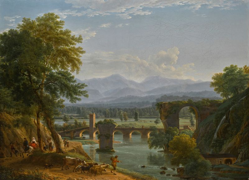 The Augustus Bridge over the River Nera, oil on canvas by Jean-Joseph-Xavier Bidauld