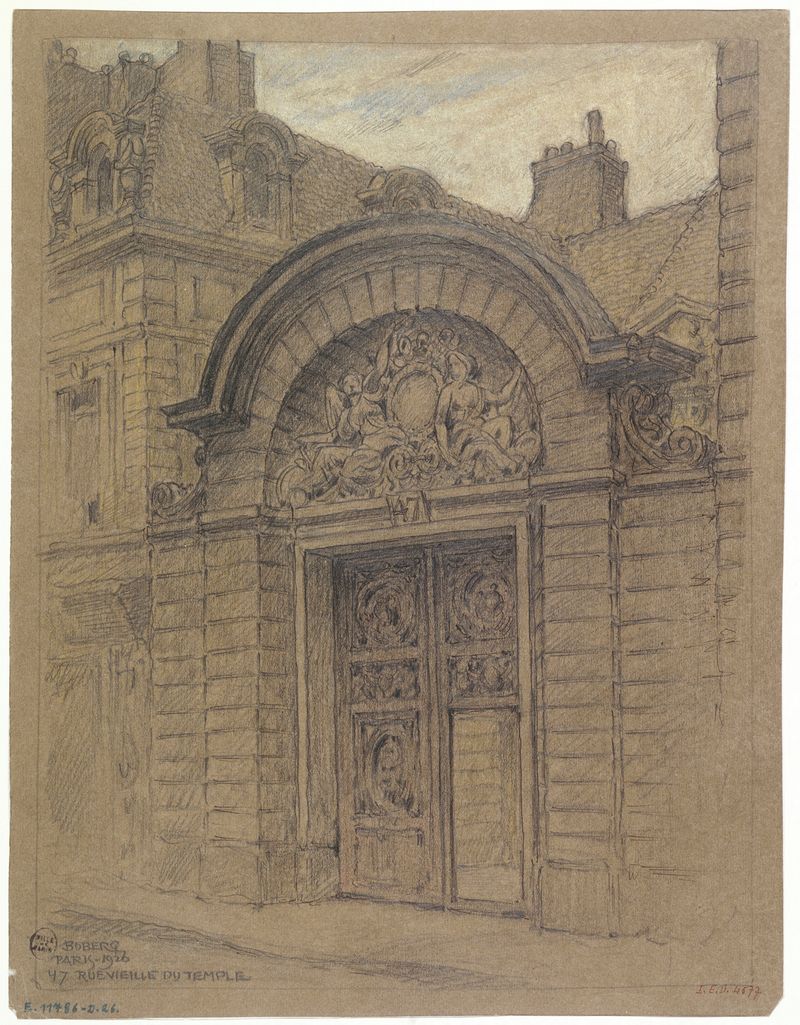 Cena arquitetônica de La maison nº47 de la rue Vieille-du-Temple de Ferdinand Boberg