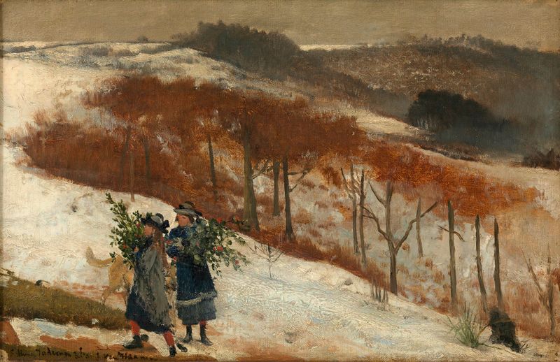 Landschaft im Wienerwald by Lawrence Alma-Tadema, oil on canvas depicting a forest with sunlight filtering through leaves.
