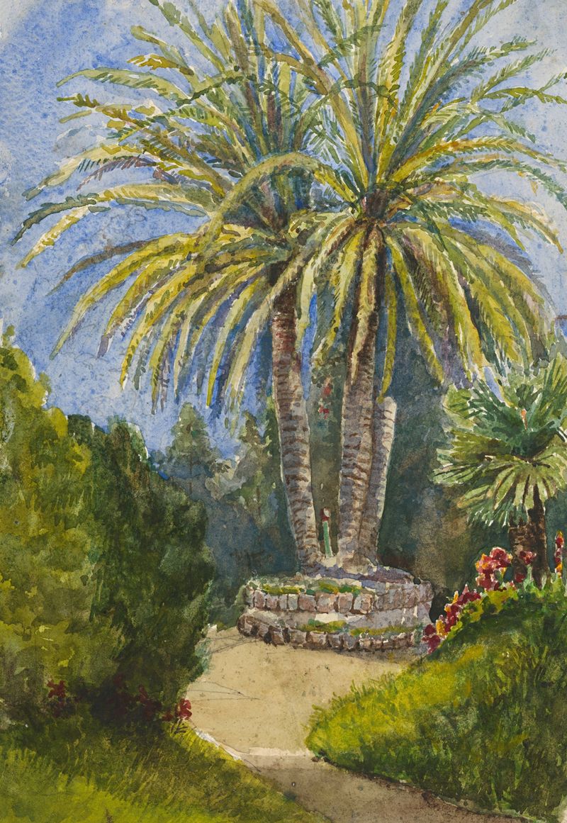 Italian Landscape de Ladislav Mednyánszky, pintura a óleo com colinas e luz dourada.