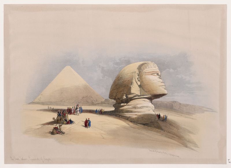The Great Sphinx, Pyramids of Gezeeh, oil on canvas by David Roberts