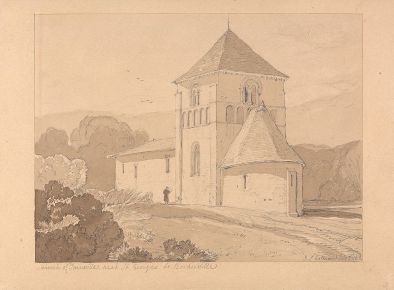 Igreja de Yainville na Normandia por John Sell Cotman, óleo