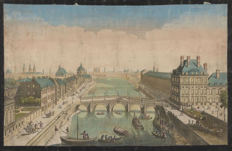 Vista de París a lo largo del Sena, Rococó, artista desconocido