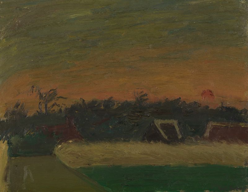 Sunset landscape in oil on canvas by Gustave De Smet