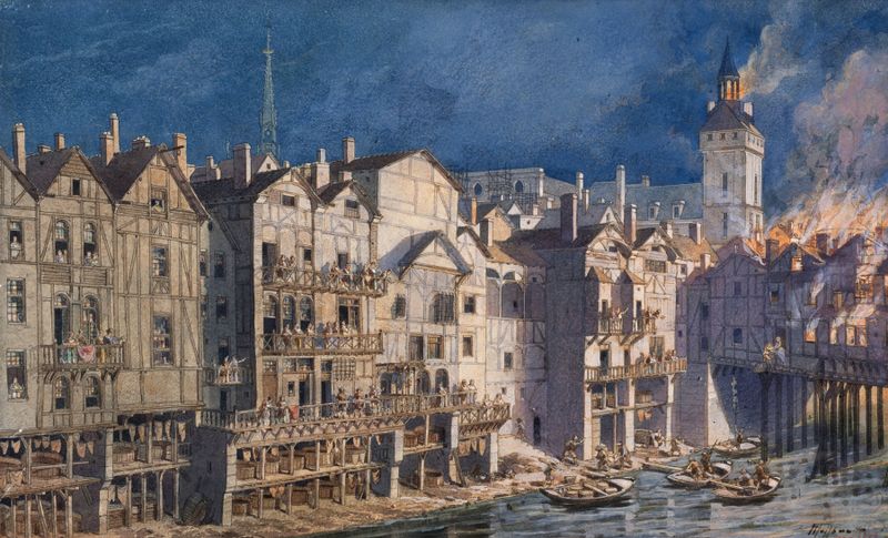 Architecture of Paris in a modernist oil painting by Fédor Hoffbauer