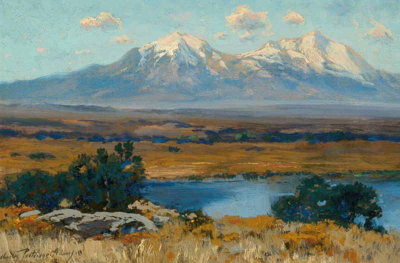 Paisagem de Spanish Peaks, Colorado de Charles Partridge Adams, pintura a óleo