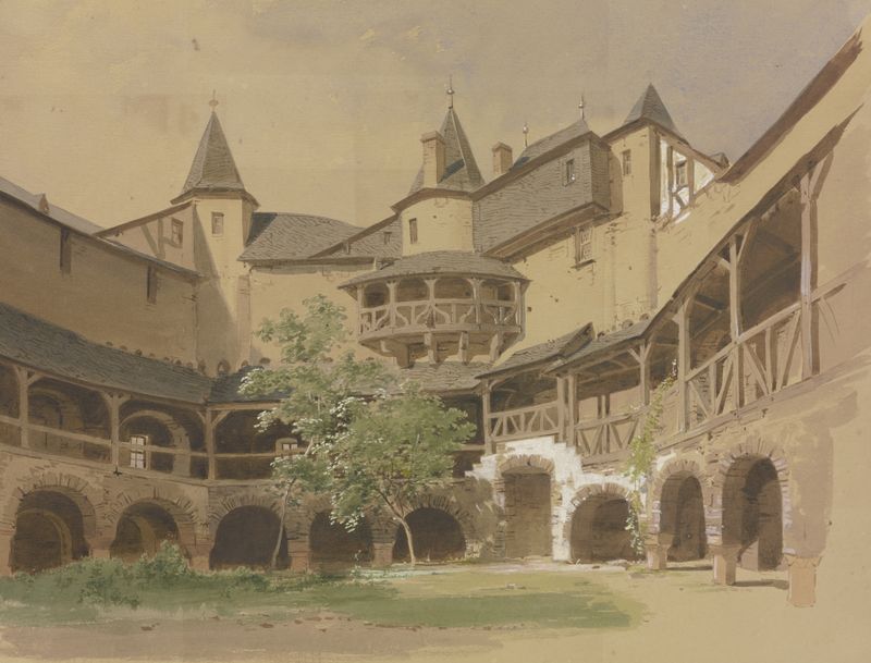 Burg Pfalzgrafenstein bei Kaub, oil painting by Carl Theodor Reiffenstein