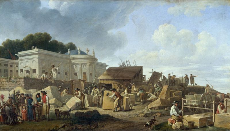 Gravura de L’hôtel de Salm em construção por Unknown Artist