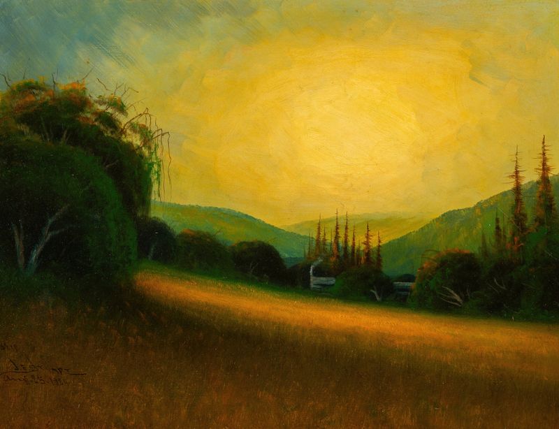 Landscape of Near Camp Taylor, California by James Everett Stuart, oil painting