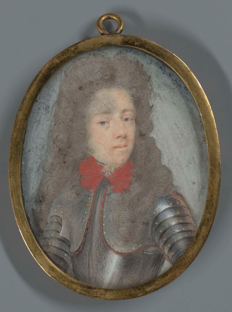 Retrato de Hendrik Casimir II de Marie Duchatel, óleo sobre lienzo, con un noble de mirada solemne.