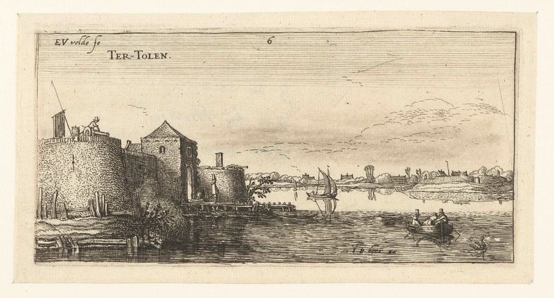 Fort met verdedigingswerken van Tholen aan de Schelde, gravura de Esaias van de Velde