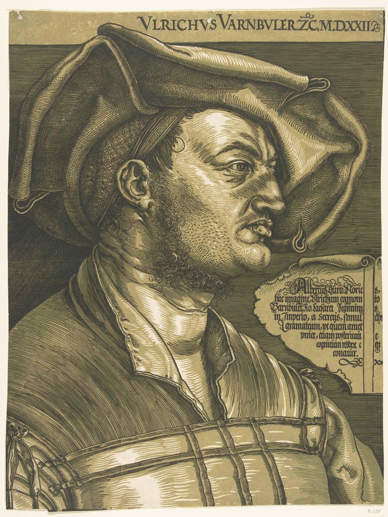 Retrato de Ulrich Varnbüler, medio de madera, por Albrecht Dürer