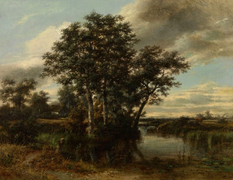 Pool by Gustave Louis Marie Piéron, an impressionist landscape with water reflections.