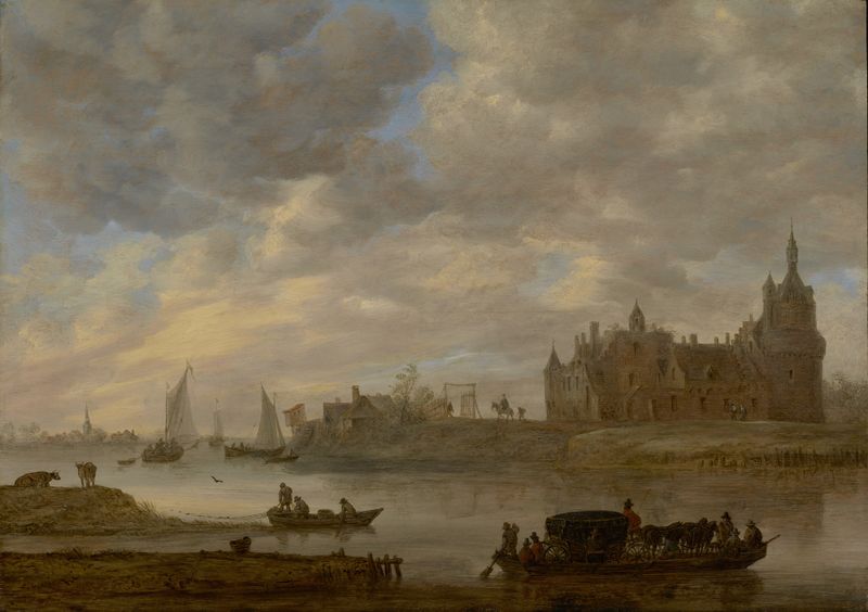 View of Duurstede Castle at Wijk bij Duurstede, óleo de Jan van Goyen
