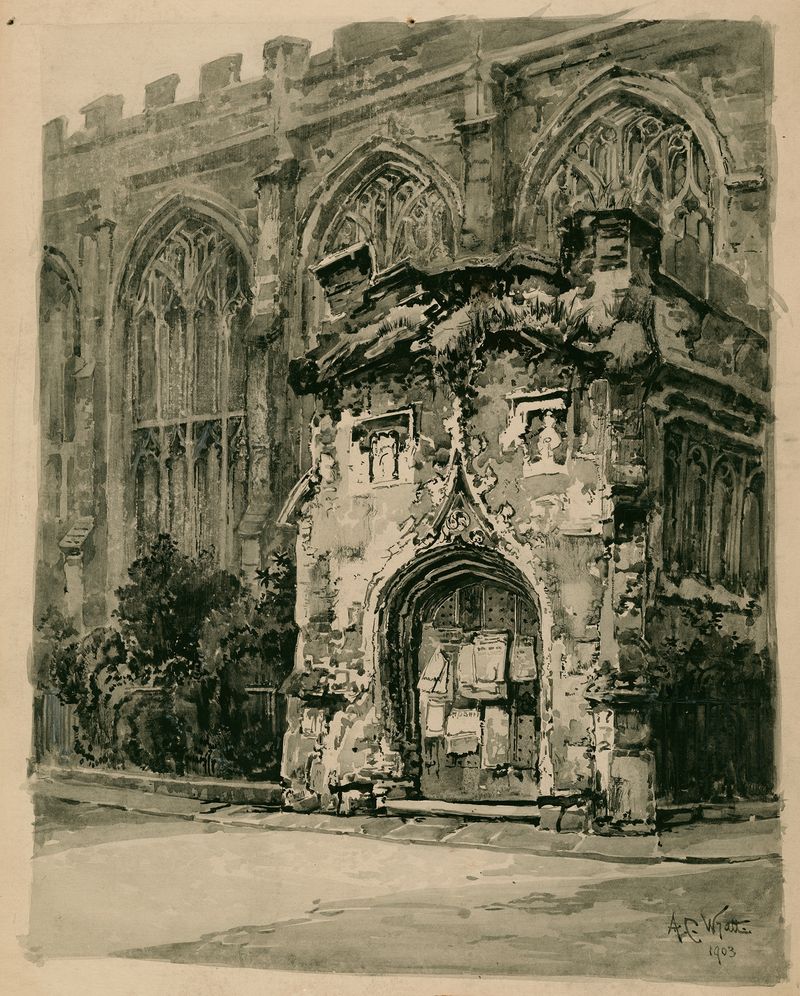 Guild-Chapel porch before restoration by A.C. Wyatt, Victorian architecture
