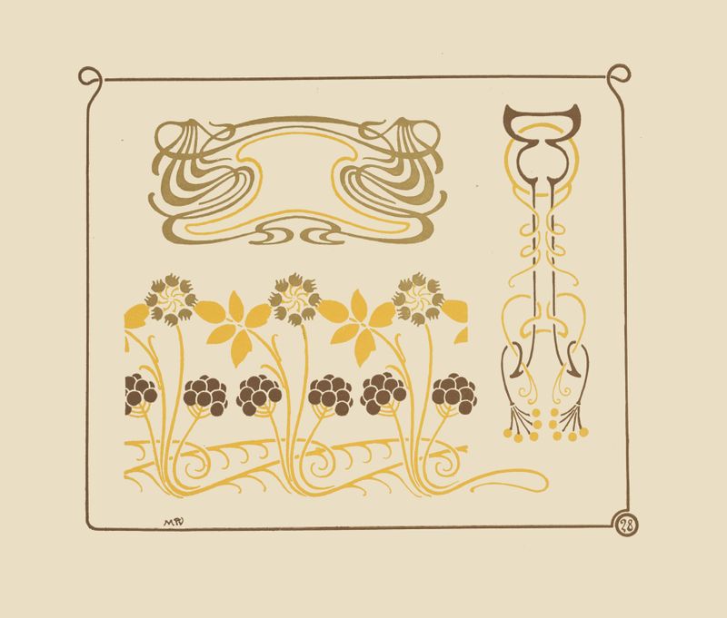 Abstract design featuring berries and arabesques by Maurice Pillard Verneuil, unknown medium