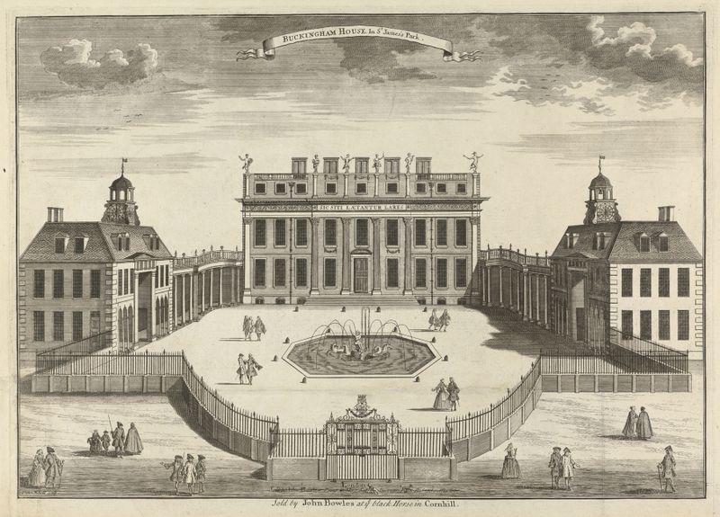 Rococo architecture of Buckingham House by Sutton Nicholls, oil painting