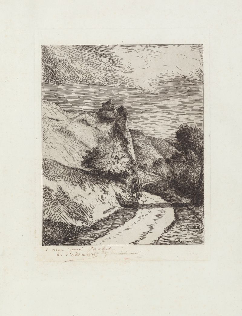 Paisaje de La Roche-Guyon, óleo de Camille Pissarro