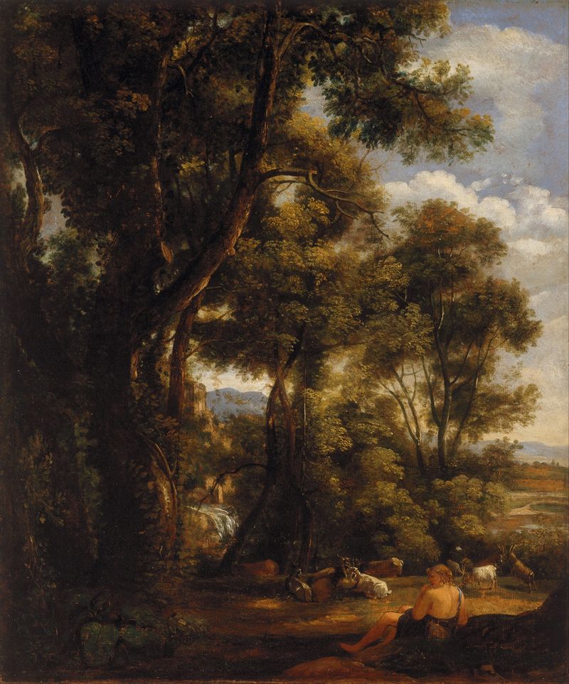 Landscape with goatherd and goats, óleo de John Constable