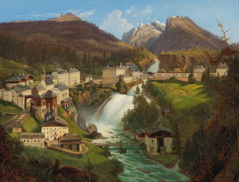 Landscape of Bad Gastein by Emil Ludwig Löhr, oil painting