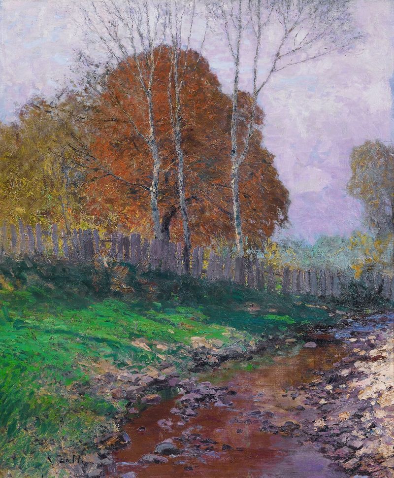 Paisaje de follaje otoñal en El Valle de Krems por Alfred Zoff, impresionismo