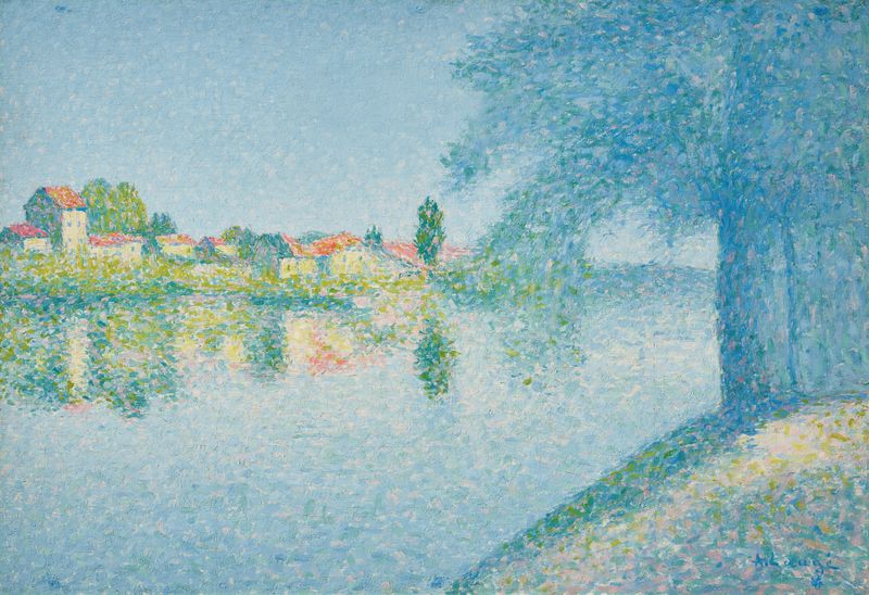 Vue des quais de la Garonne by Achille Laugé, oil on canvas depicting a river scene