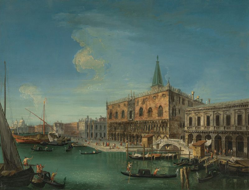 Venice, the Doge’s Palace with the Campanile and Santa Maria della Salute by Michele Marieschi, oil painting