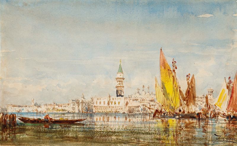 Venise by Félix Ziem, oil painting depicting reflections on water