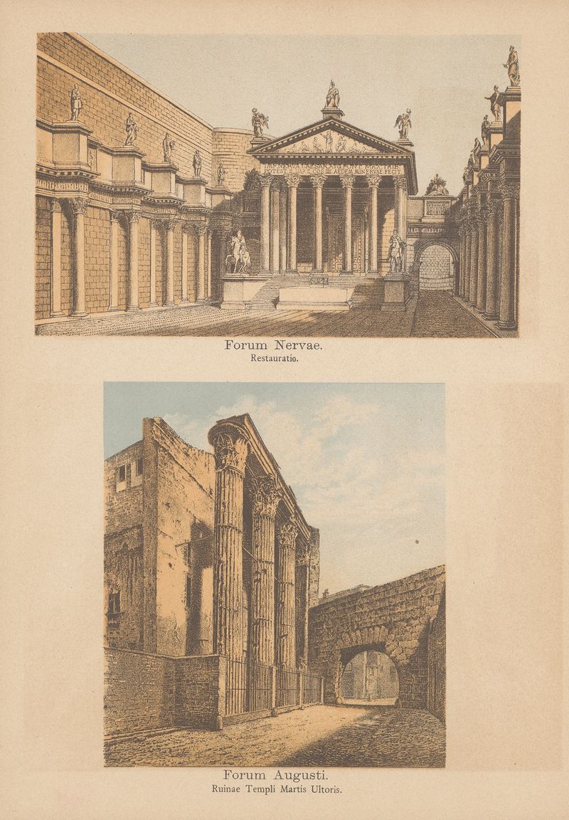 Forum Nervae, Forum Augusti by Christoph Ziegler, oil painting depicting ancient ruins