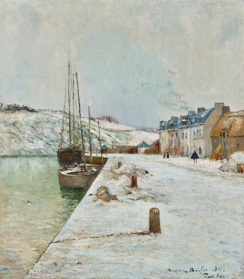 Paysage de neige de Maxime Maufra, retratando uma paisagem de inverno serena.