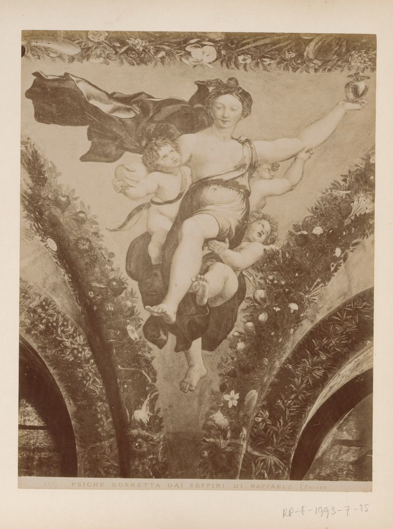 Fresco of Psyche supported by gentle evening wind, albumen print by Domenico Anderson