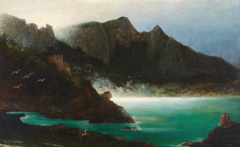 Solitude by Karl Wilhelm Diefenbach, oil on canvas depicting a serene landscape with soft color gradients.